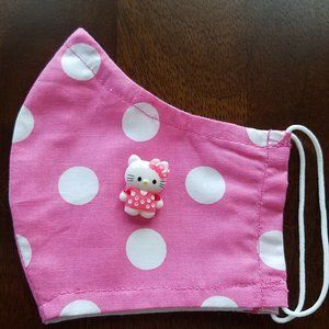Face Mask ADULT Removable Hello Kitty Polka Dots 2